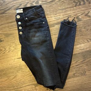 One Teaspoon KIDDS Low Waist Bow Shape Black Skinny Jeans Size 24